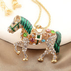 Whimsical Rainbow Horse Necklace