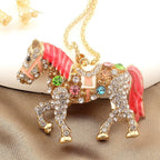 Whimsical Rainbow Horse Necklace
