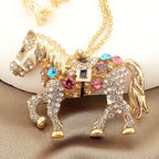 Whimsical Rainbow Horse Necklace
