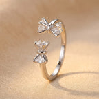 Dainty Bow Zircon Ring