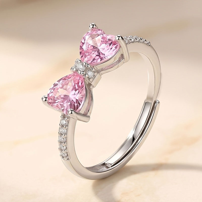 Dainty Bow Zircon Ring
