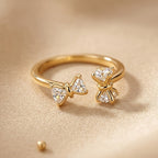 Dainty Bow Zircon Ring