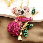 Whimsical Crystal Koala Necklace