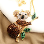 Whimsical Crystal Koala Necklace