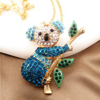 Whimsical Crystal Koala Necklace