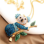Whimsical Crystal Koala Necklace