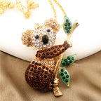Whimsical Crystal Koala Necklace
