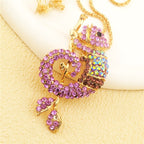 Whimsical Purple Gecko Necklace