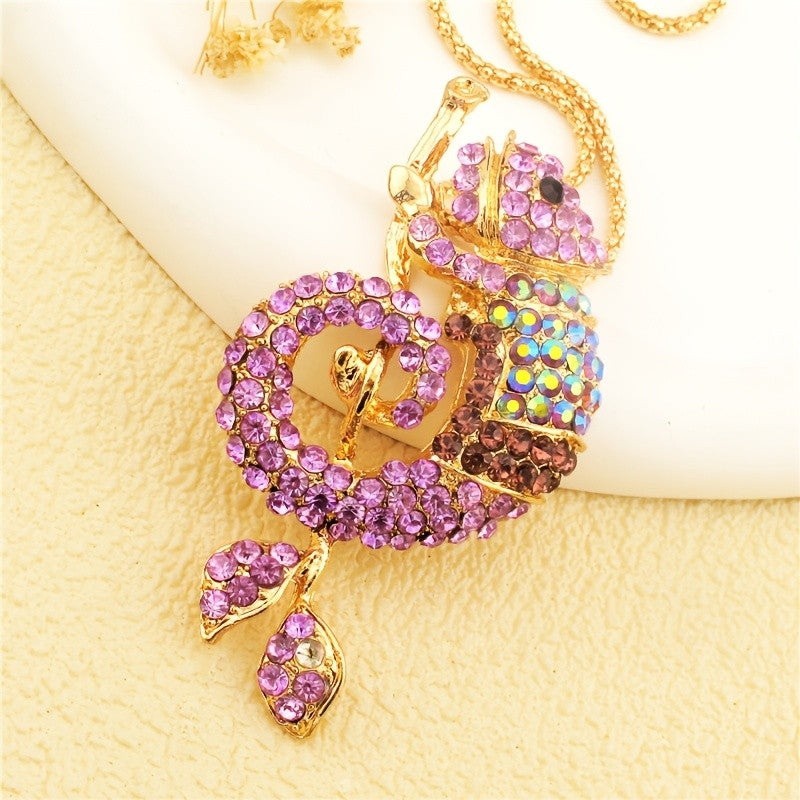 Whimsical Purple Gecko Necklace