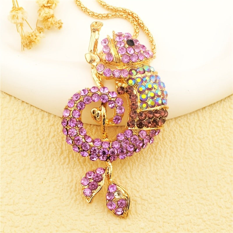 Whimsical Purple Gecko Necklace