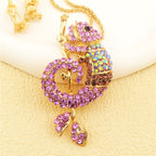 Whimsical Purple Gecko Necklace