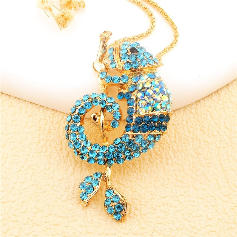 Whimsical Purple Gecko Necklace
