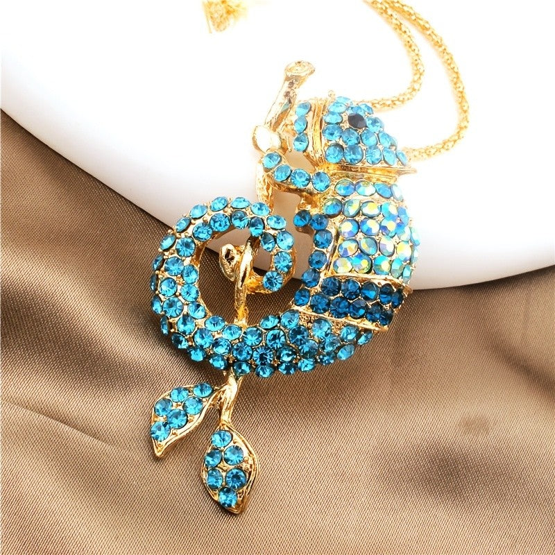 Whimsical Purple Gecko Necklace