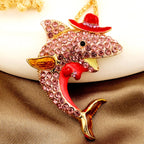 Whimsical Rainbow Dolphin Necklace
