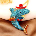 Whimsical Rainbow Dolphin Necklace