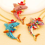 Whimsical Rainbow Dolphin Necklace
