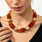 Chunky Amber Bead Necklace
