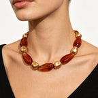 Chunky Amber Bead Necklace