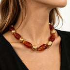 Chunky Amber Bead Necklace