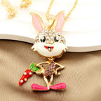 Whimsical Bunny Carrot Pendant Necklace
