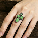 Boho Green Turquoise Cluster Ring