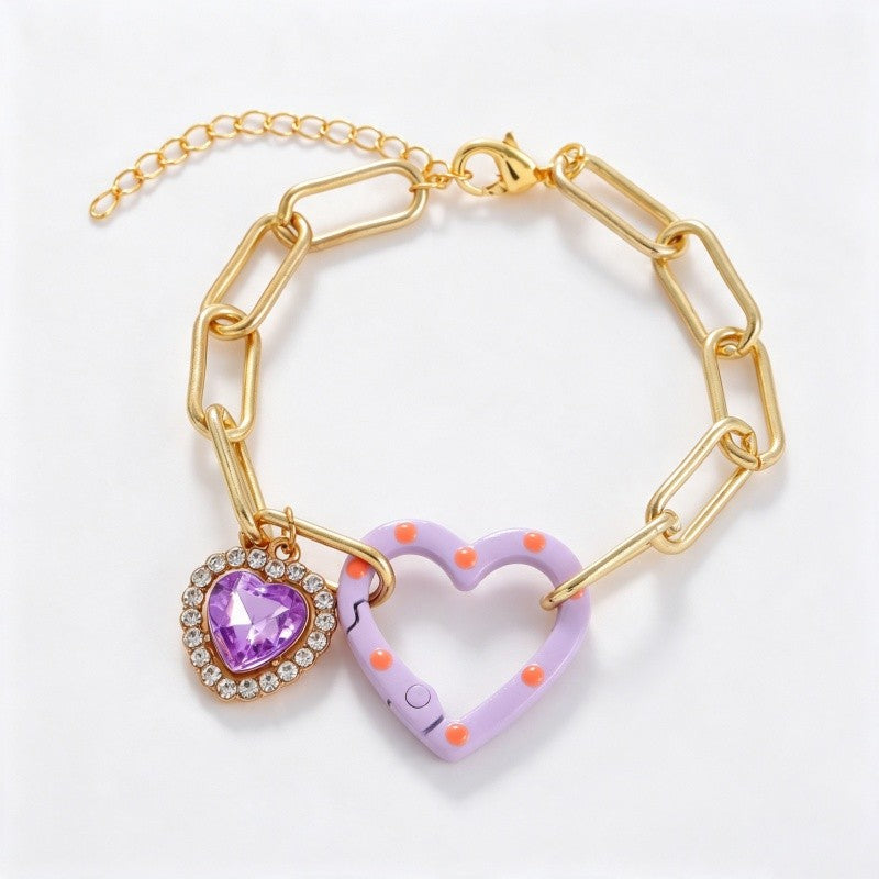 Whimsical Heart Enamel Bracelet