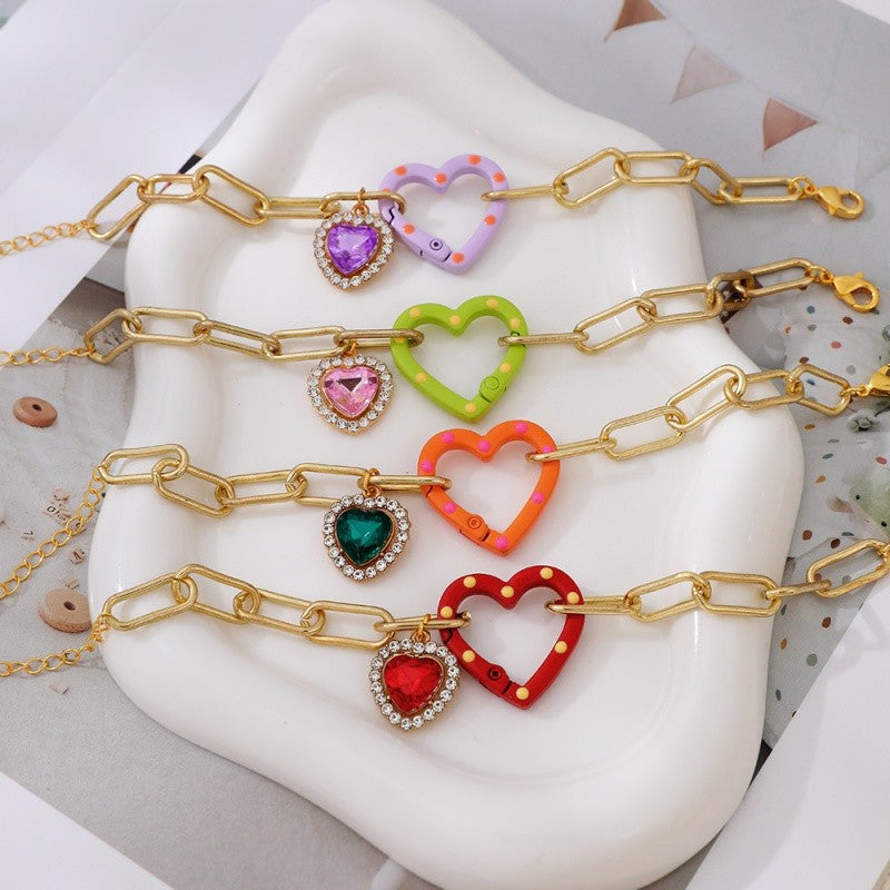 Whimsical Heart Enamel Bracelet