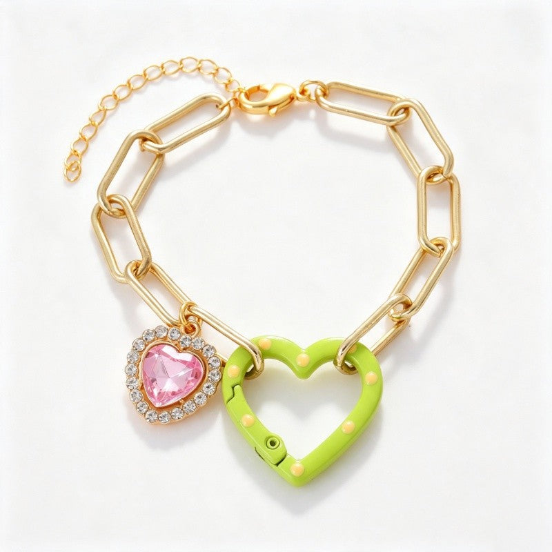 Whimsical Heart Enamel Bracelet