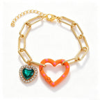 Whimsical Heart Enamel Bracelet
