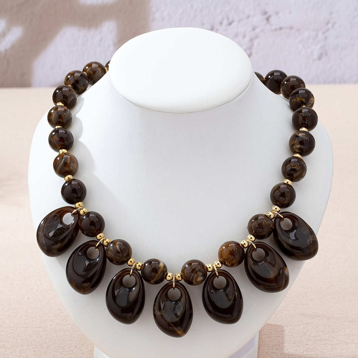 Chunky Geometric Bead Necklace