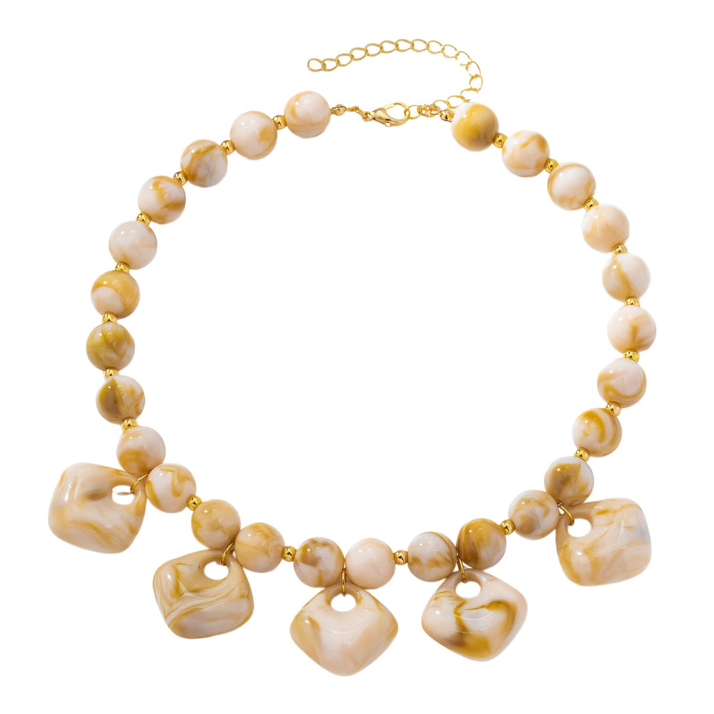 Chunky Geometric Bead Necklace