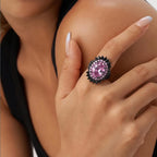 Bold Pink Gemstone Statement Ring