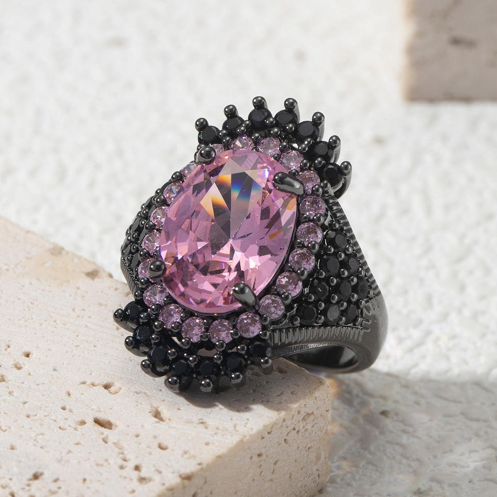 Bold Pink Gemstone Statement Ring