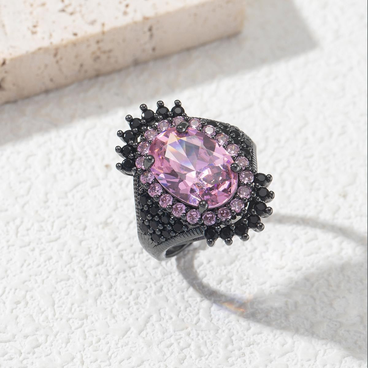 Bold Pink Gemstone Statement Ring