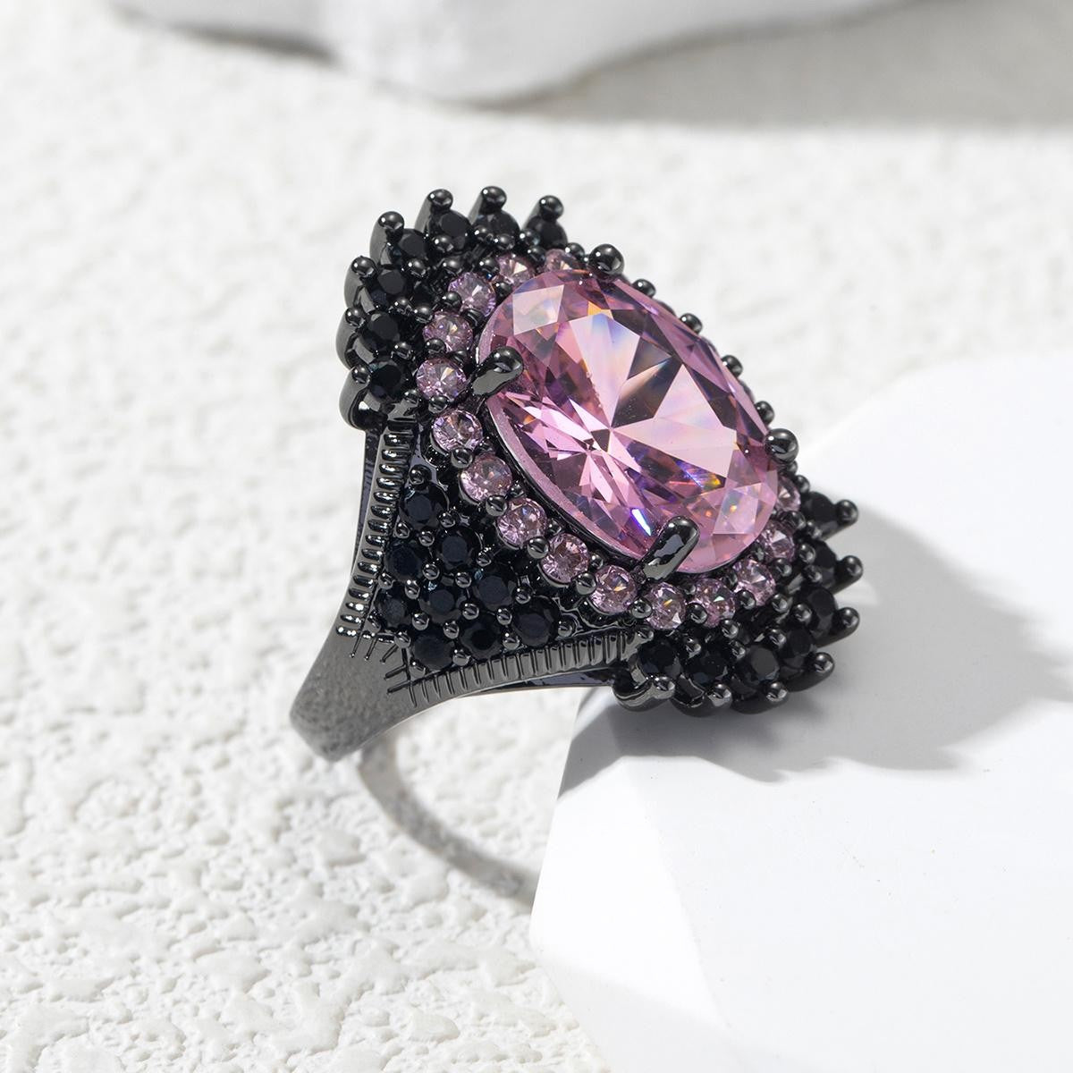 Bold Pink Gemstone Statement Ring