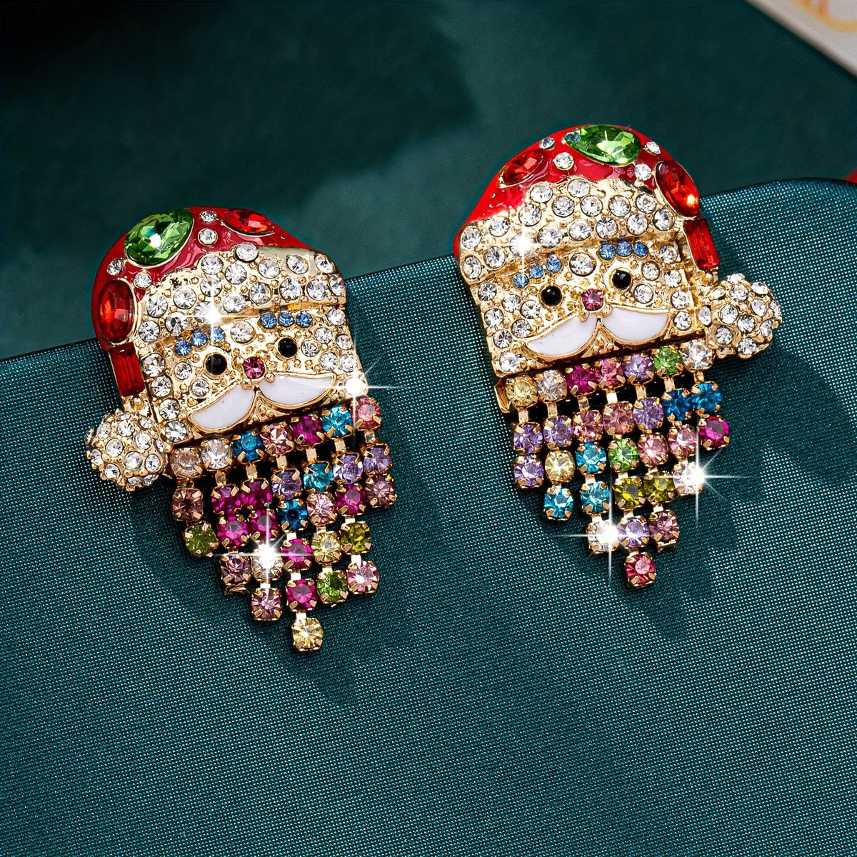 Festive Santa Cascade Drop Earrings