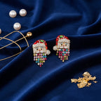Festive Santa Cascade Drop Earrings