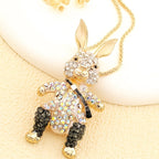 Whimsical Crystal Rabbit Necklace