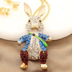 Whimsical Crystal Rabbit Necklace