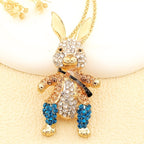 Whimsical Crystal Rabbit Necklace