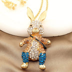 Whimsical Crystal Rabbit Necklace