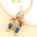 Whimsical Crystal Rabbit Necklace