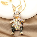 Whimsical Crystal Rabbit Necklace