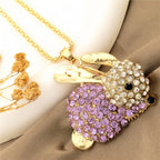 Whimsical Crystal Bunny Necklace