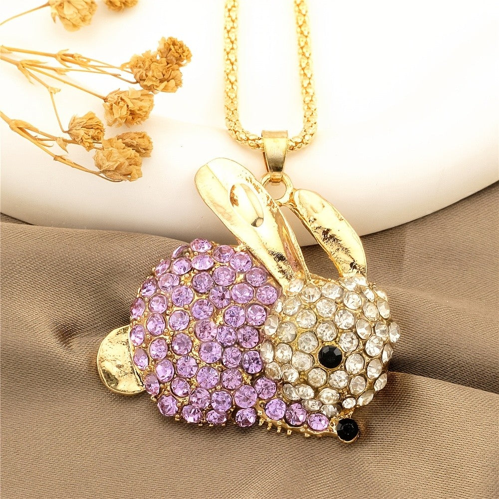 Whimsical Crystal Bunny Necklace