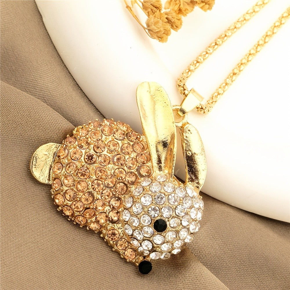 Whimsical Crystal Bunny Necklace