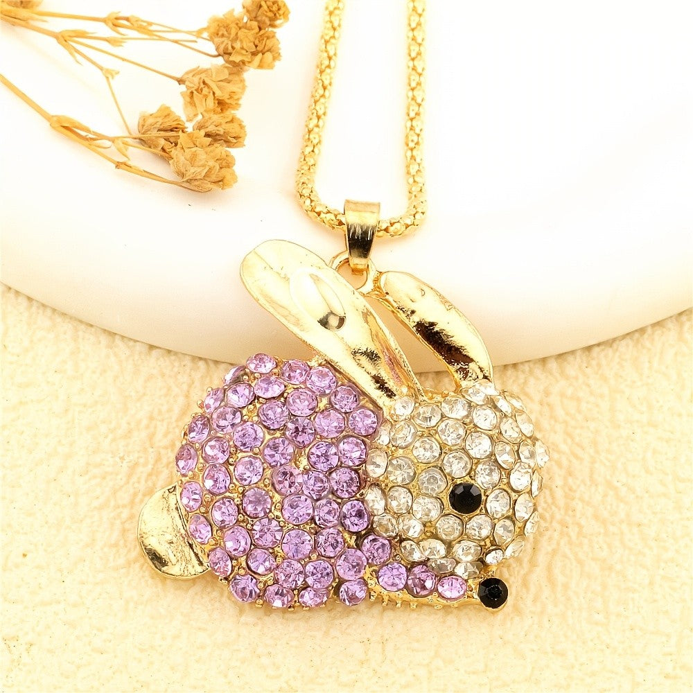 Whimsical Crystal Bunny Necklace