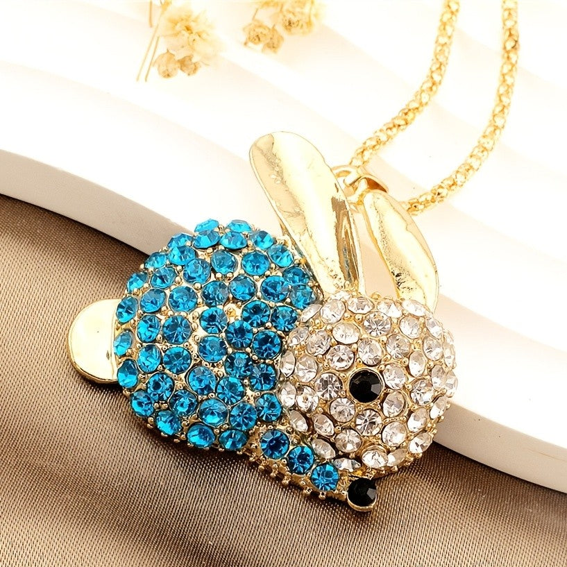 Whimsical Crystal Bunny Necklace