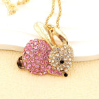 Whimsical Crystal Bunny Necklace