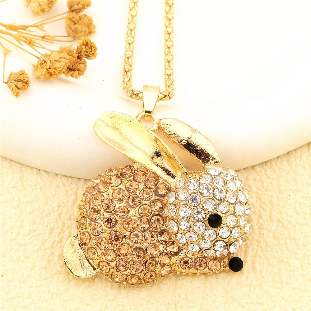 Whimsical Crystal Bunny Necklace